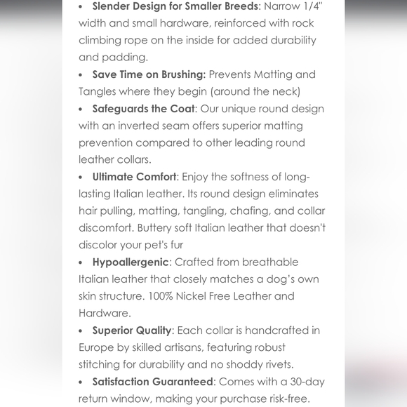 ✨NWT✨ Hund Denmark 18" Pink and Purple Leather Dog Collar - Picture 6 of 6